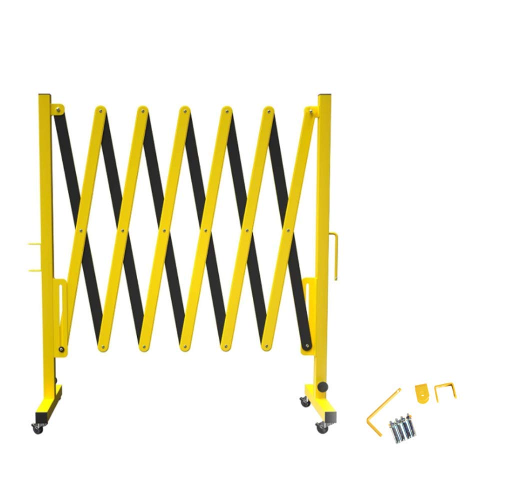 Expandable Metal Barricade, 11 Feet, Yellow and Black X903