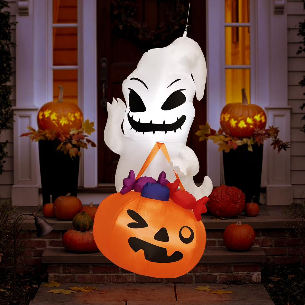 Halloween Inflatable Decor, Ghost Holding Trick Or Treat Bag S596742