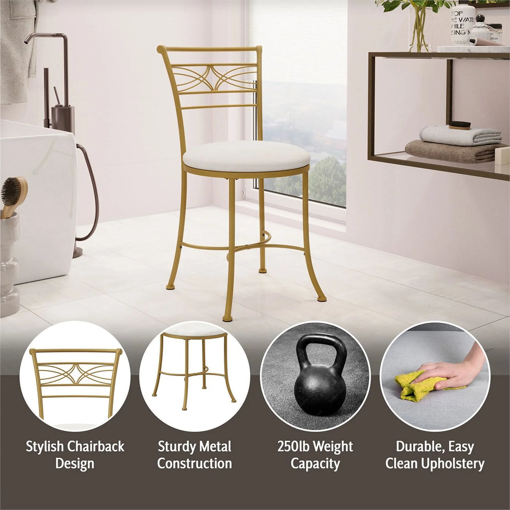 Gold Metal Vanity Stool L311378