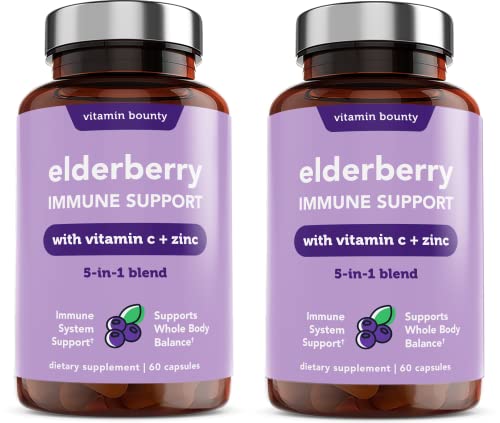 Organic Elderberry Capsules with Vitamin C and Zinc - 60 Capsules P529