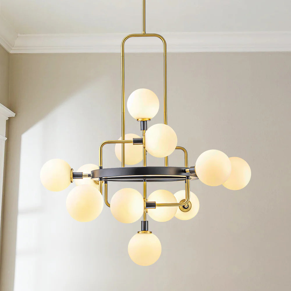 12-Light Dimmable Aluminum Chandelier X4694