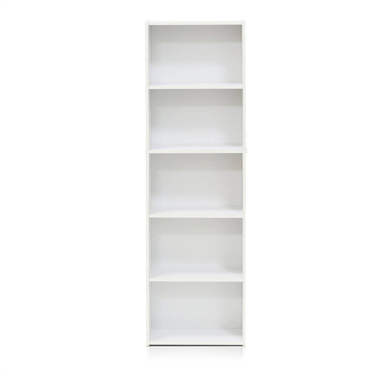 5-Tier Reversible White Open Shelf Bookcase T11429