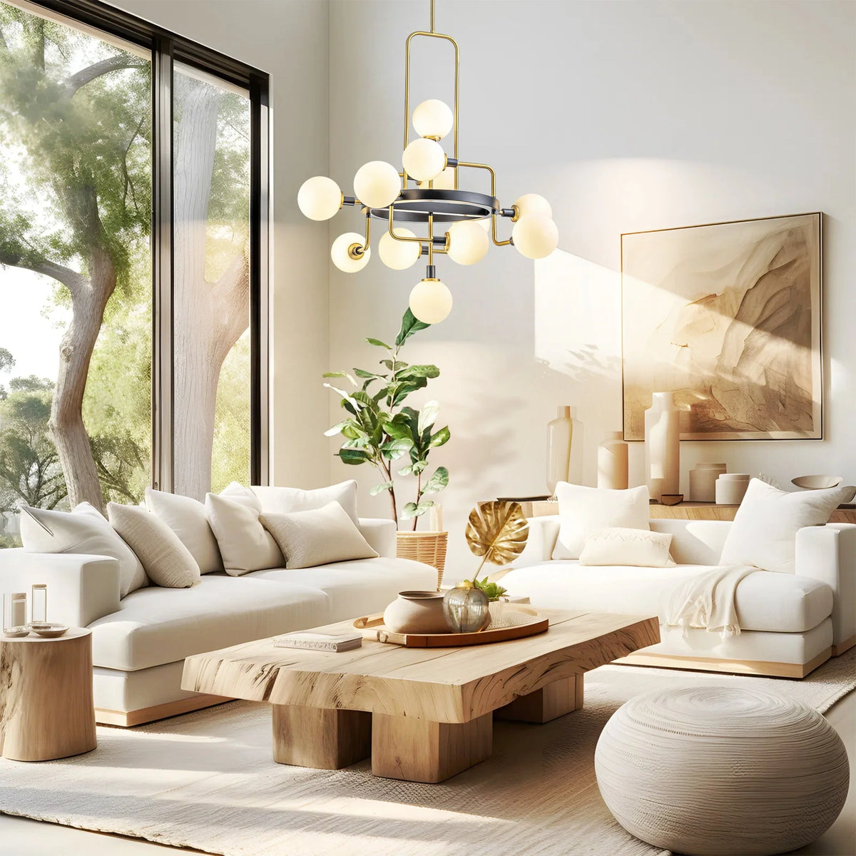 12-Light Dimmable Aluminum Chandelier X4694