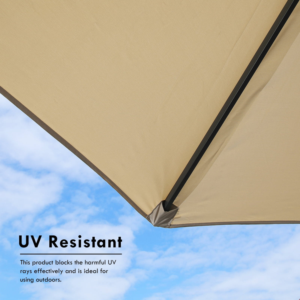 15 Foot Rectangular Double-Sided Patio Umbrella with Rolling Base O206565