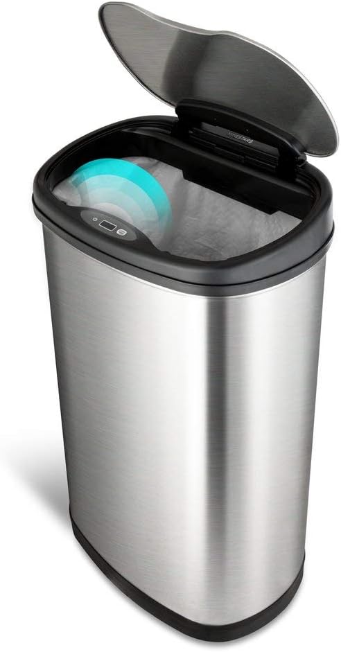Silver Motion Sensor Trash Can N612
