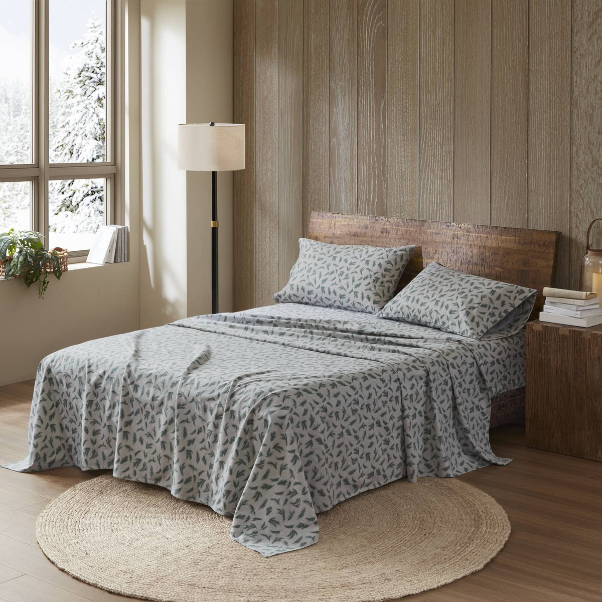 King 100% Cotton Flannel Printed Sheet Set X7681