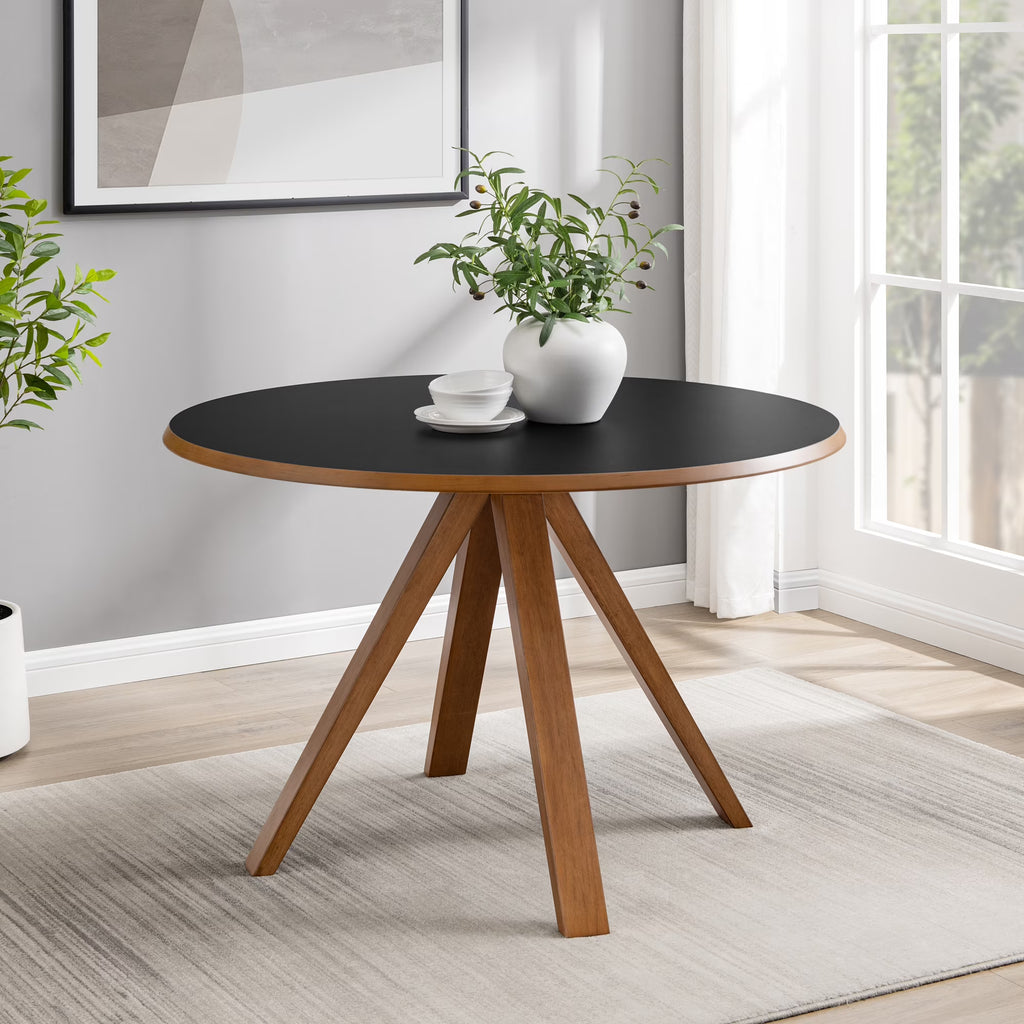Black/English Oak Round Dining Table R25965