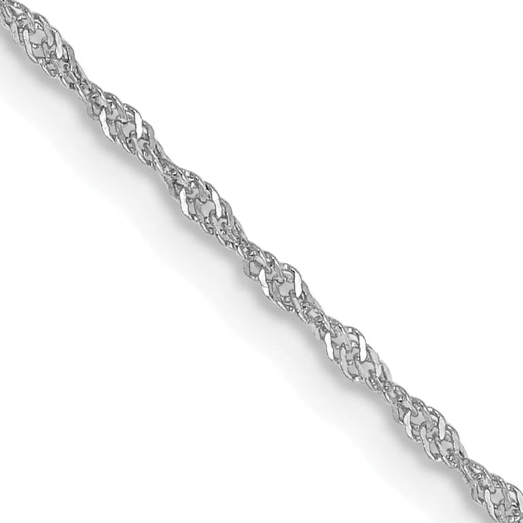 14K White Gold Ultra-thin Chain Necklace 24 Inches A396