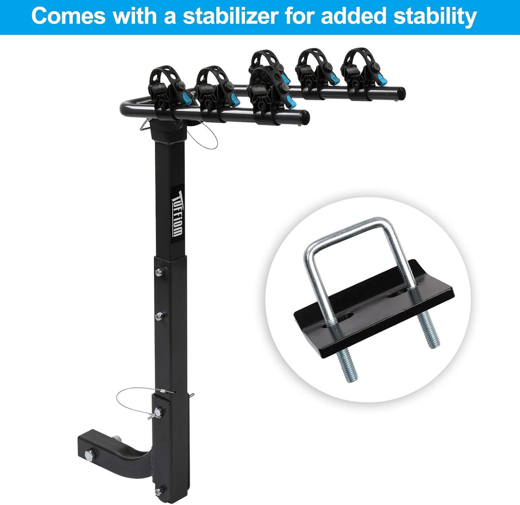 3-Bike Hitch Mount Rack with 2Inch Hitch Receiver, Black T98850