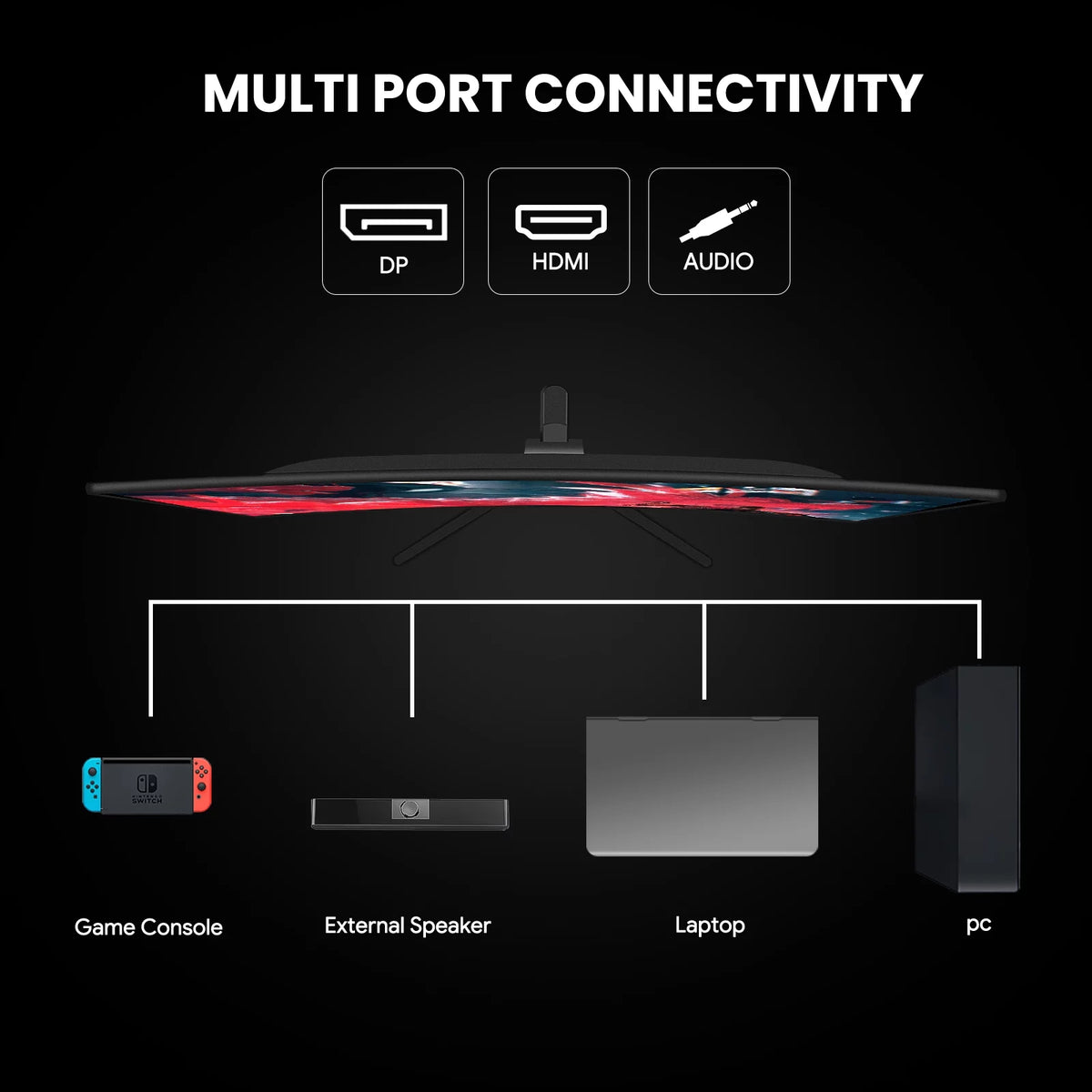 24" 165Hz Curved FHD 1080P Frameless Gaming Monitor S571170
