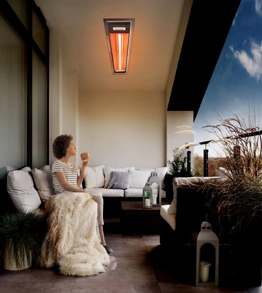 5000 Watt Electric Infrared Dual Element Heater Black Outdoor Wall Mount Y1744