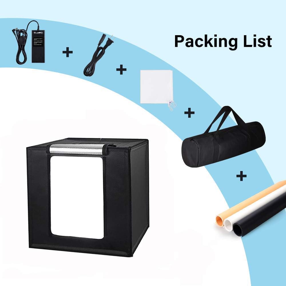Portable Foldable 24 x 24 Inch Photo Studio Light Box Kit with LED Lights and 3 Color Backdrops P279133