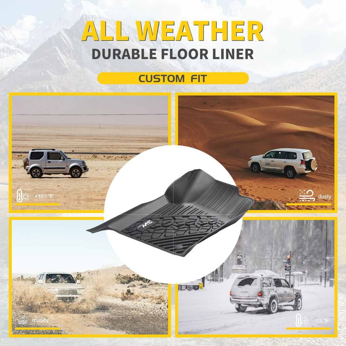Black Pack of 2 Heavy Duty Trunk Liner for Jeep Cherokee Q62813