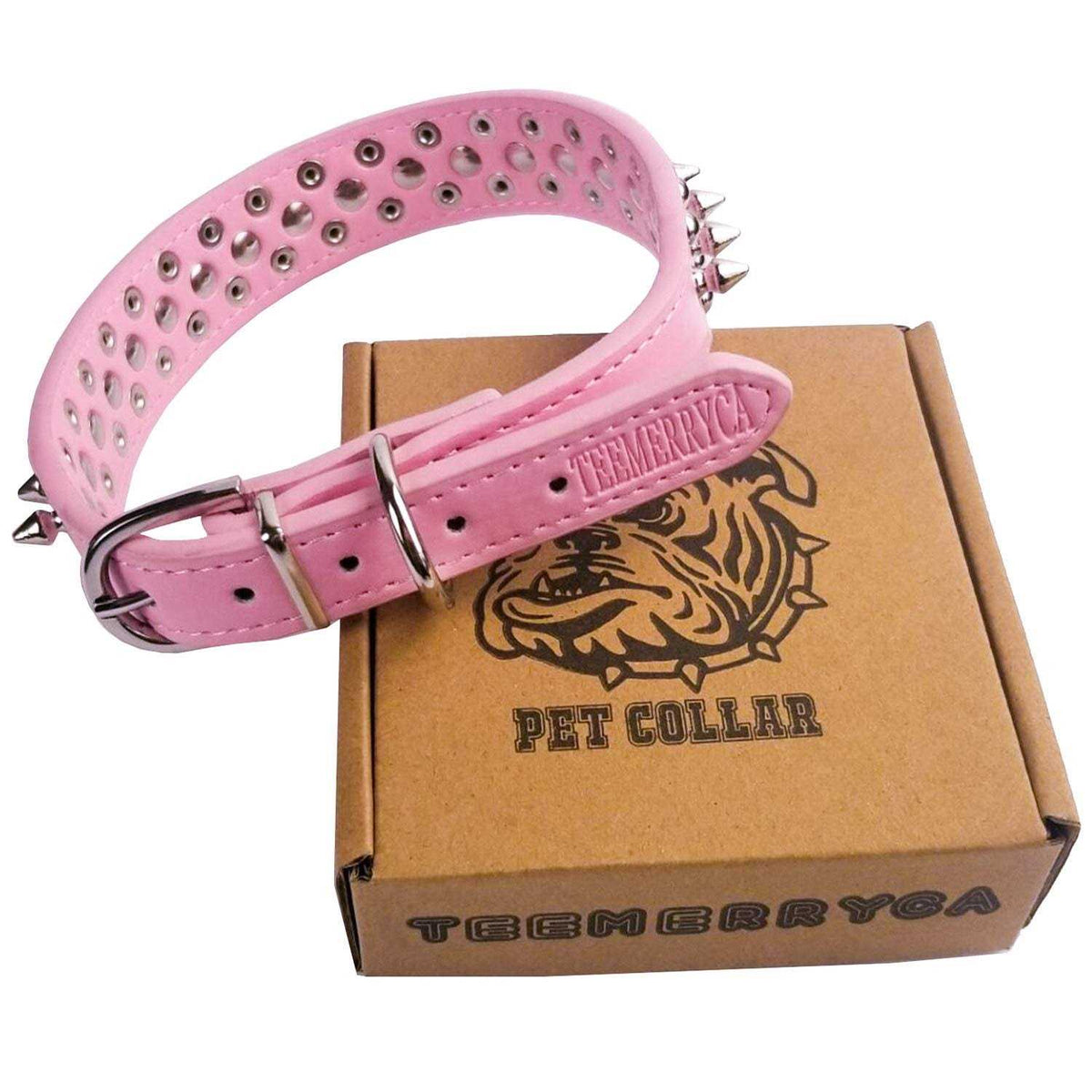 Adjustable Leather Spiked Studded Dog Collars H481