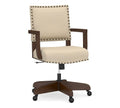Espresso Base Upholstered Swivel Desk Chair V39356