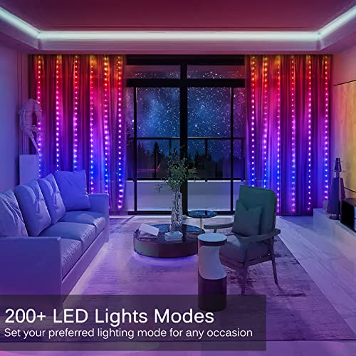 10ft x 10ft 300 LED RGB Color Changing Curtain Lights D985528
