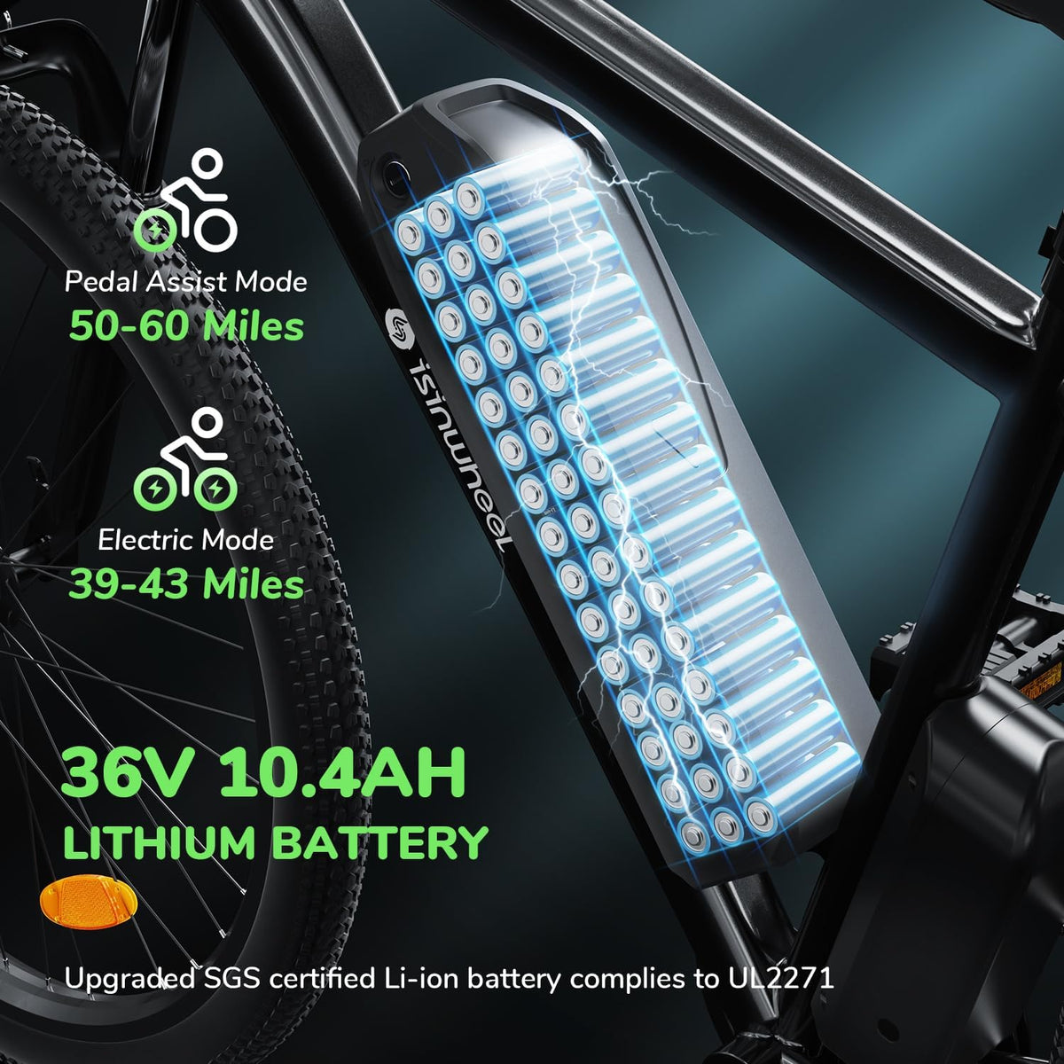 26" Electric Mountain Bike with 500W Brushless Motor and Removable Battery A8332