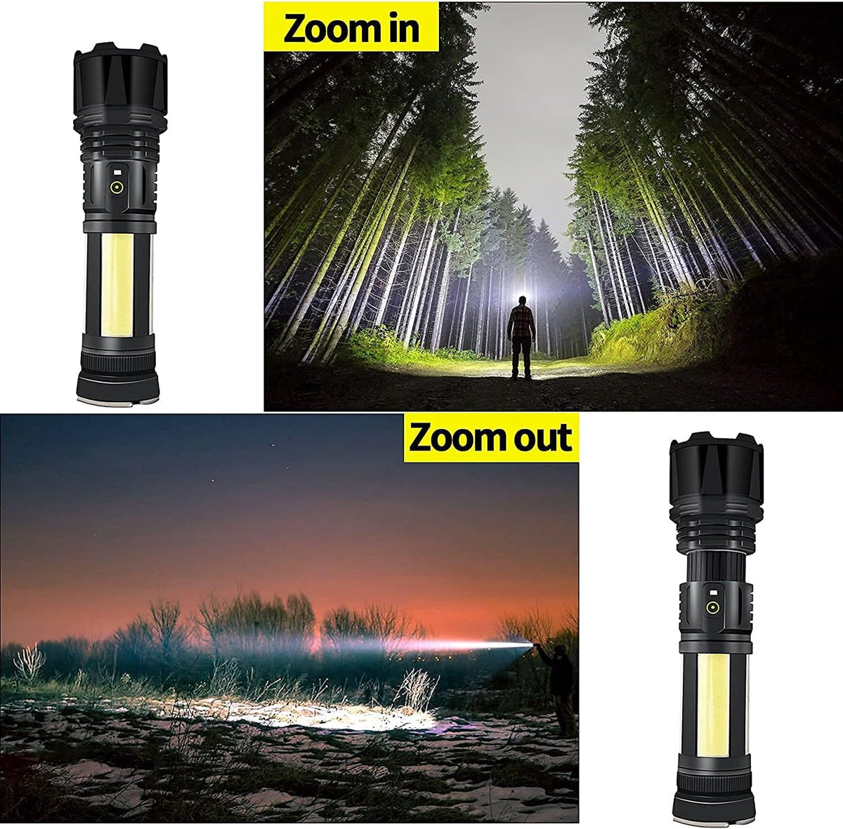 Rechargeable LED Flashlight 90000 Lumen Waterproof Magnetic 5 Modes Zoomable W80163