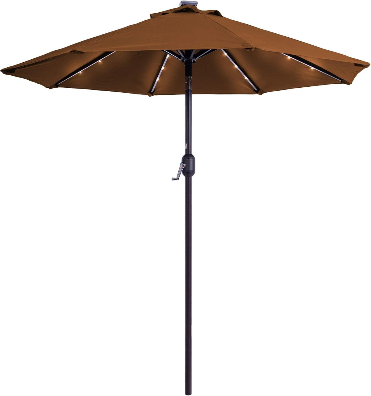7 ft Solar Powered 24 LED Lighted Patio Umbrella with Crank & Tilt Blue H934