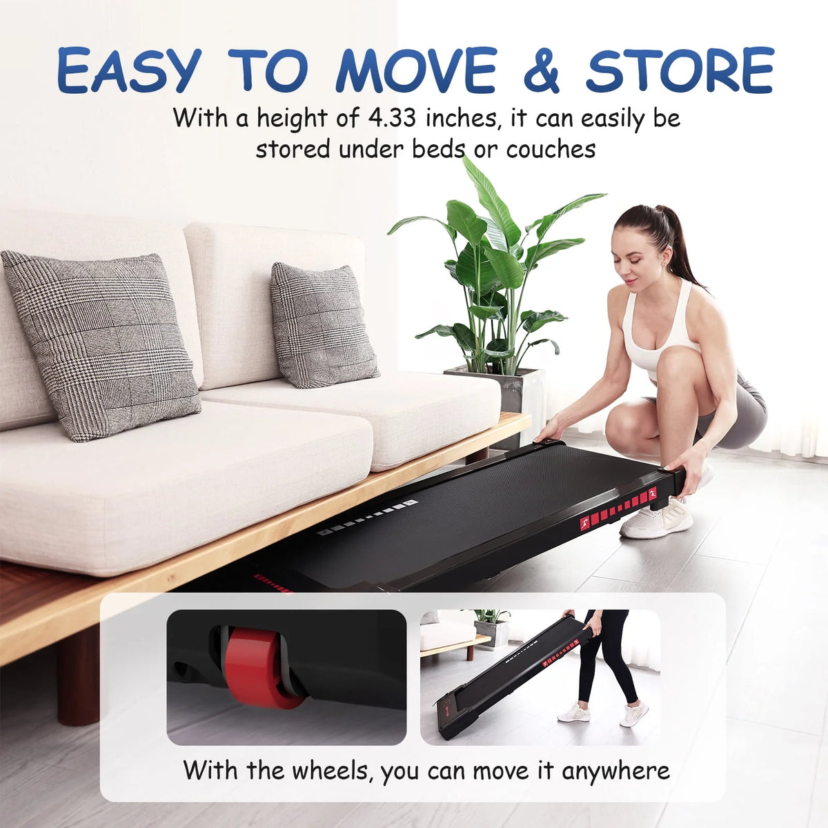 White 2.25HP Portable Mini Treadmill C14700