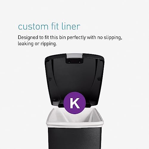 40 Liter Slim Kitchen Step Trash Can with Slide Lock, Grey Plastic N6789