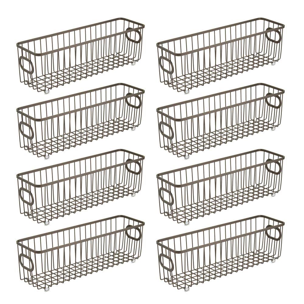 Metal Bathroom Storage Organizer Basket Bin, 8 Pack L8609