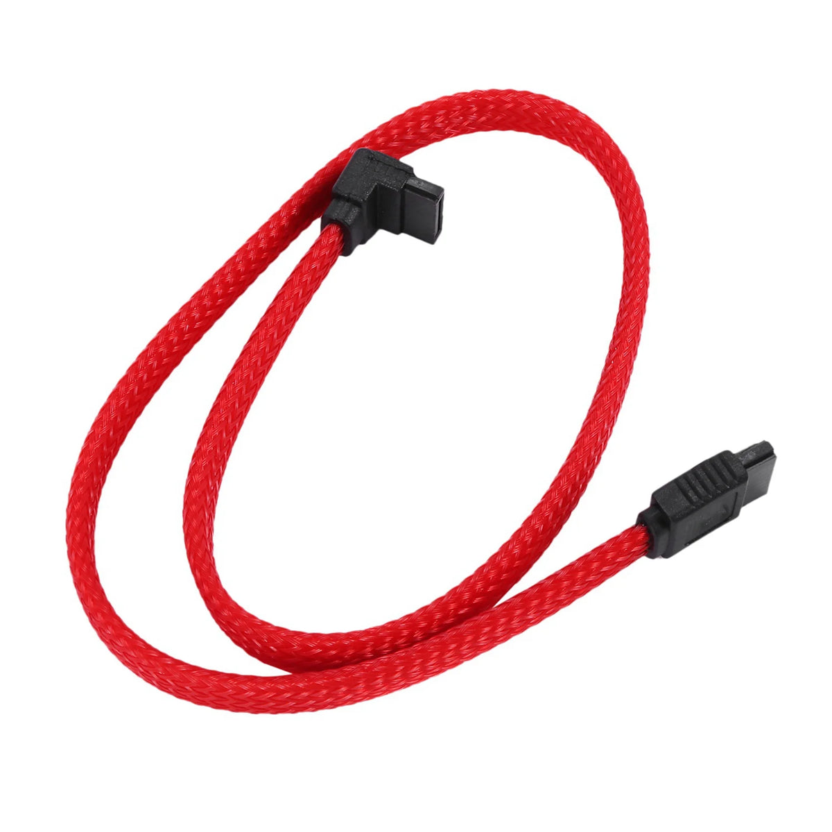 5x 3.0 SATA3 7Pin Data Cable Right Angle 6Gb/S SSD Cables with Nylon Sleeved 50CM L5175