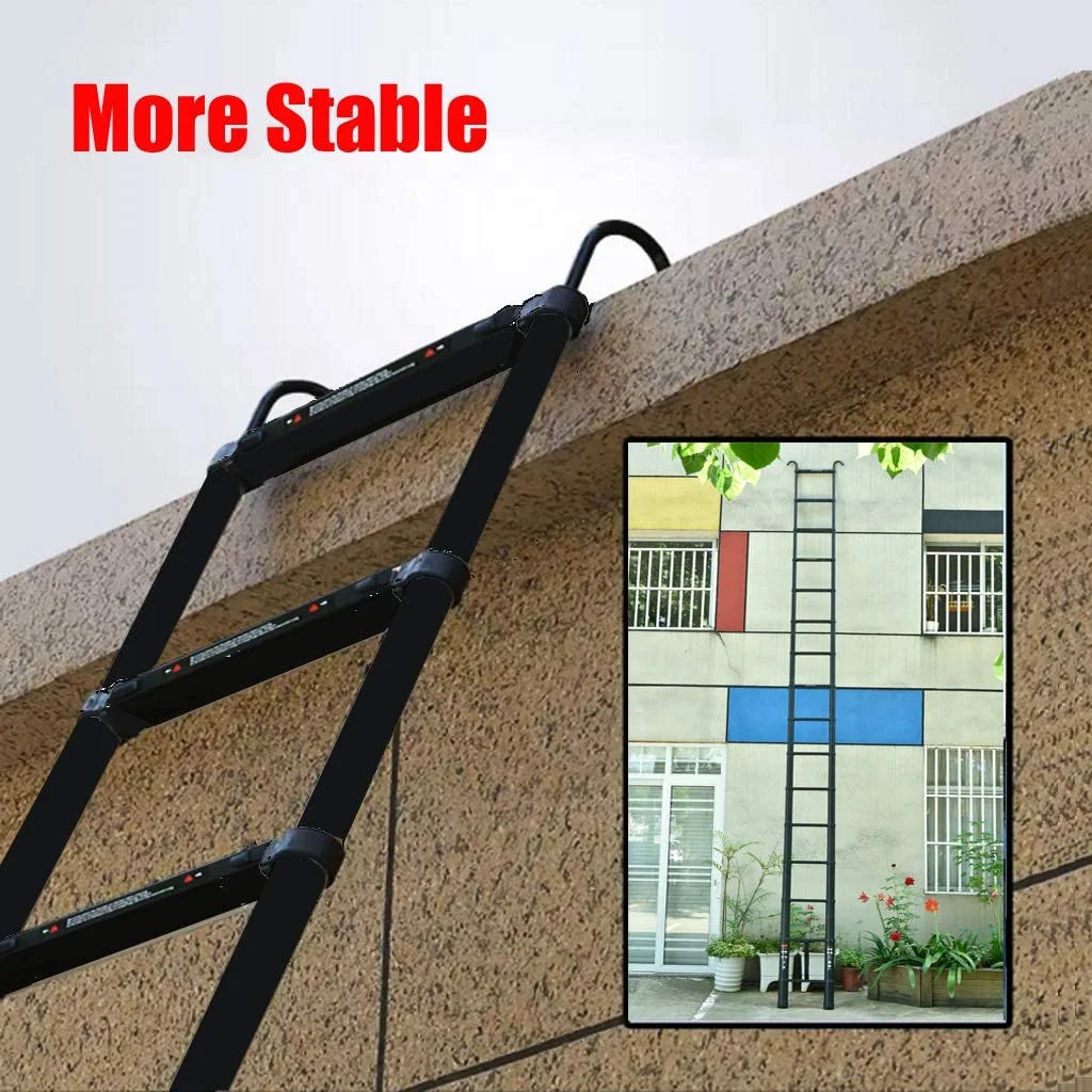 20.3ft Aluminum Telescoping Ladder with 2 Detachable Hook Extension Ladder J15571