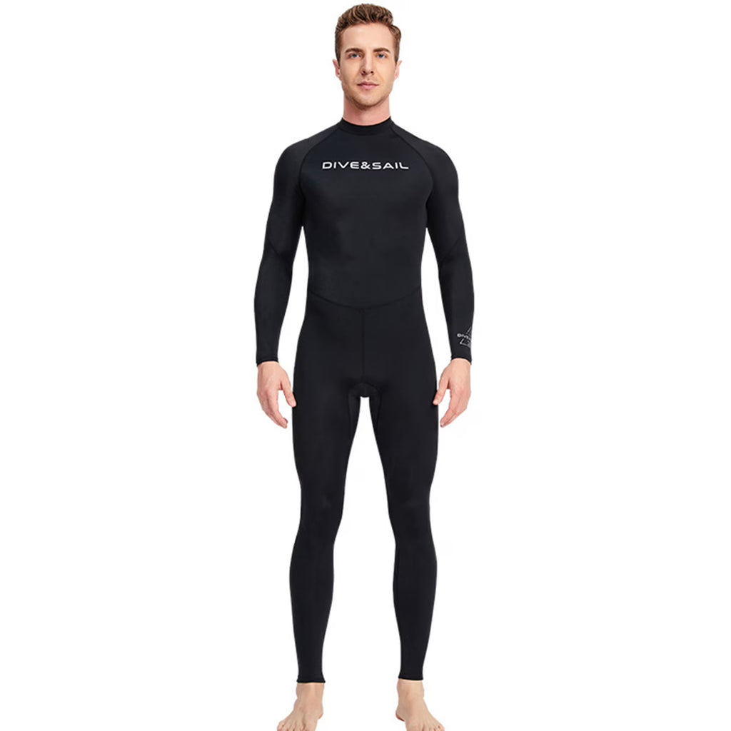 Men One Piece Swimsuit with Back Zipper Quick Dry Long Sleeve Surf Suit L21818