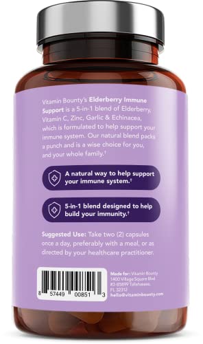 Organic Elderberry Capsules with Vitamin C and Zinc - 60 Capsules P529
