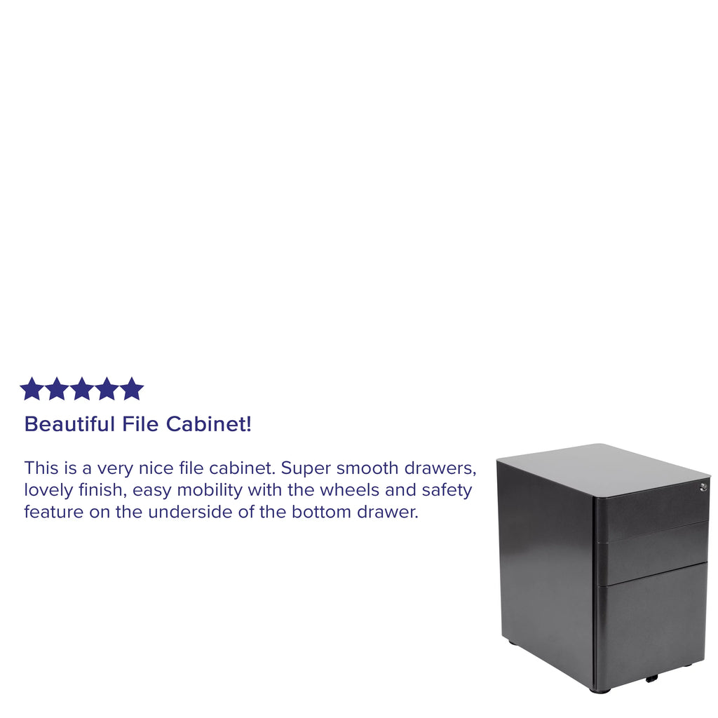 Black 3 Drawer Mobile Filing Cabinet D923