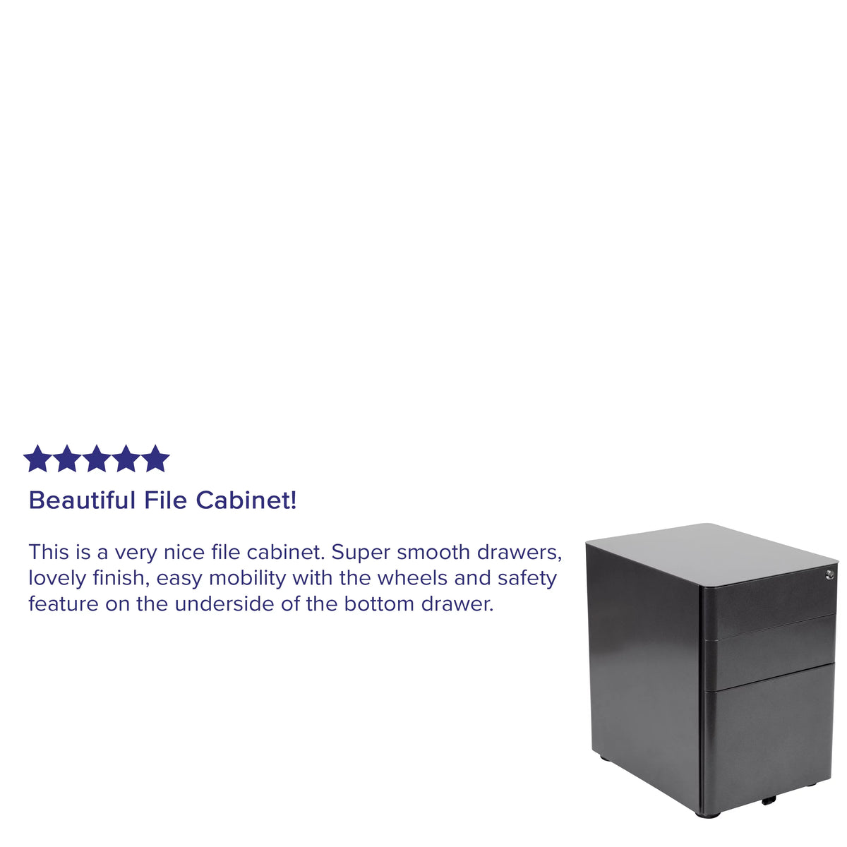 Black 3 Drawer Mobile Filing Cabinet D923