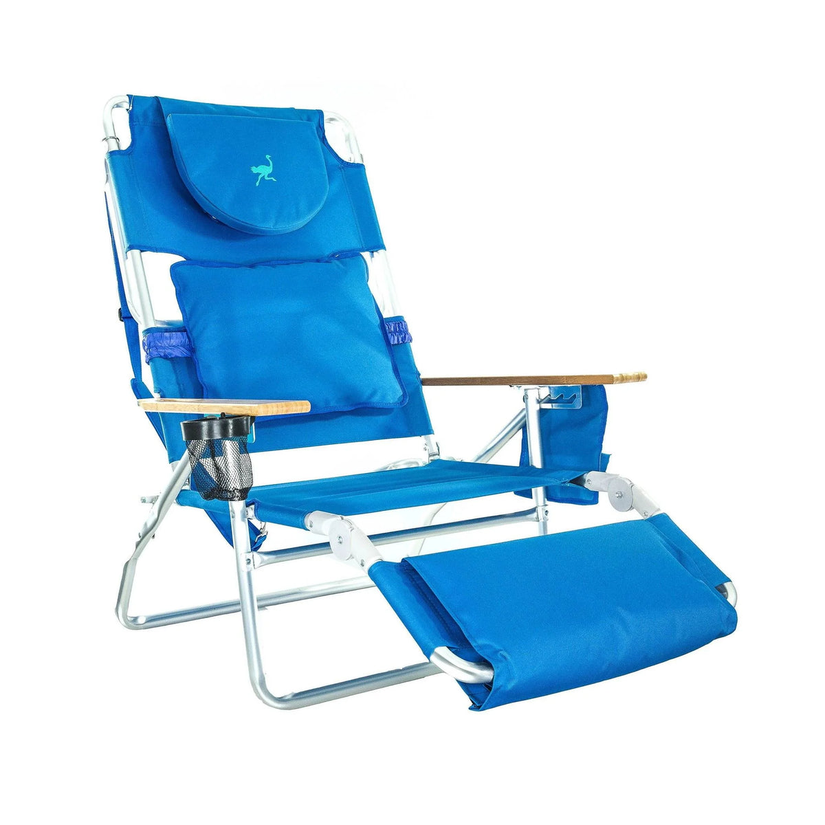 Lightweight Outdoor Beach Lounge Chair with Footrest, Blue V227069