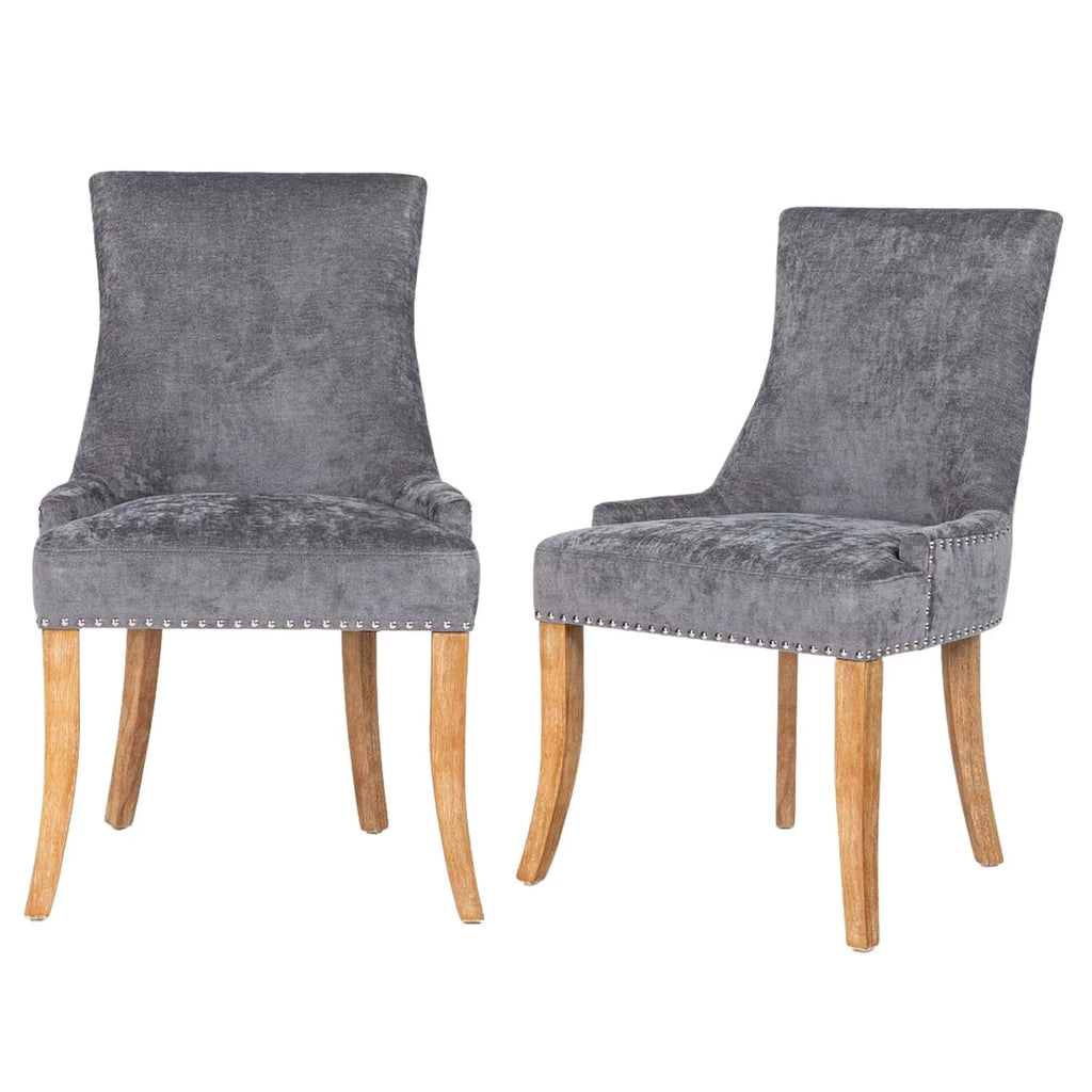 Upholstered Dining Chair Set of 2 with Solid Wood Legs J328056