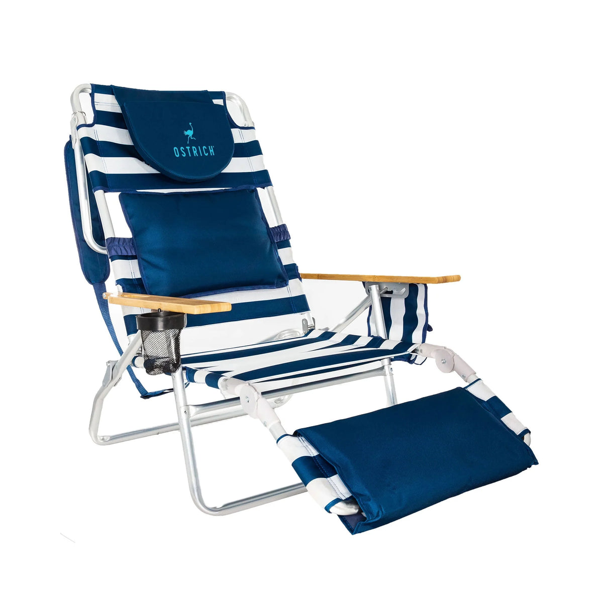 Lightweight Outdoor Beach Lounge Chair with Footrest, Blue V227069