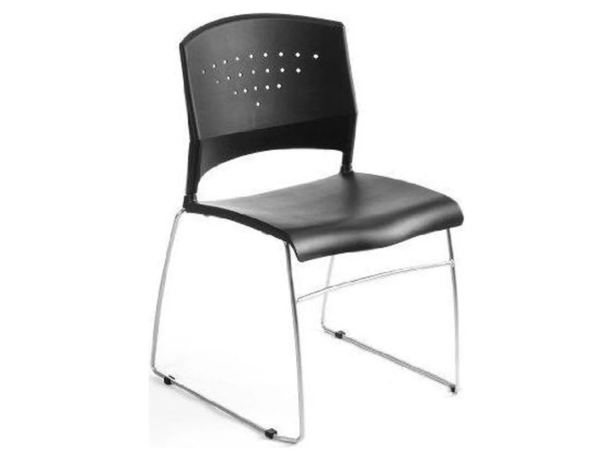 Black Stack Chair with Chrome Frame 5 Pcs Pack Y90472