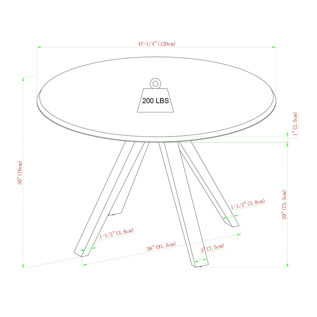 Black/English Oak Round Dining Table R25965