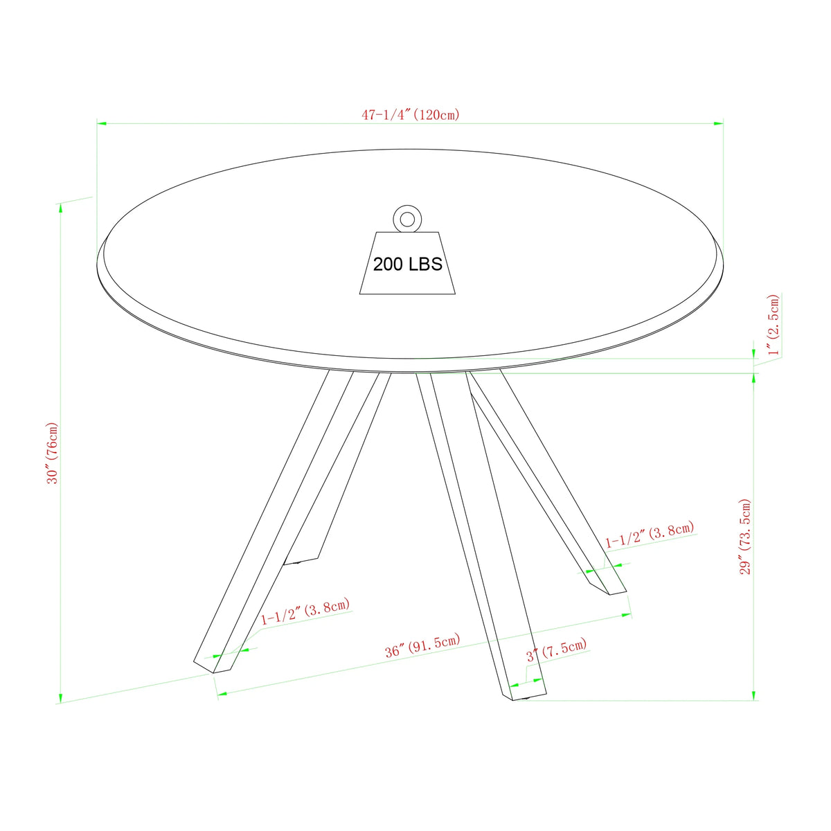 Black/English Oak Round Dining Table R25965