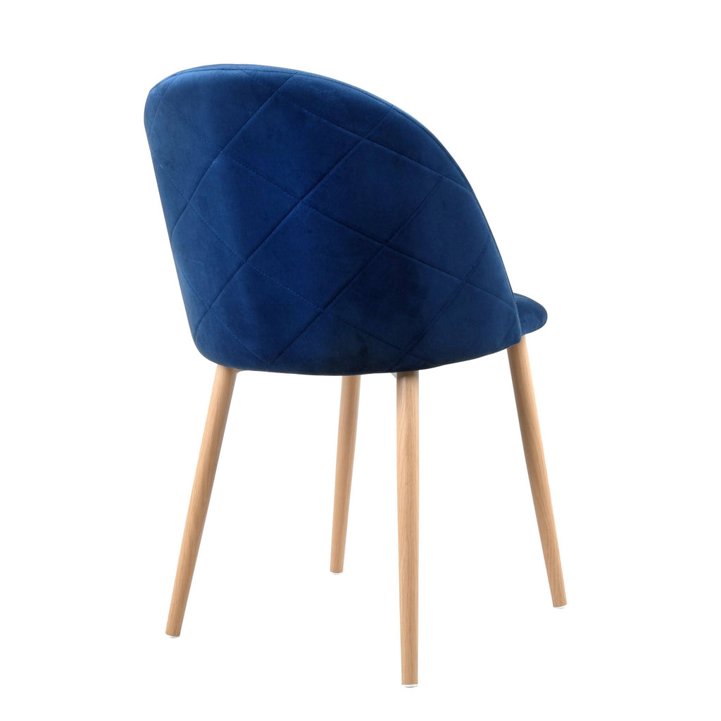 Blue Velvet and Metal Dining Chairs Set of 2 R238
