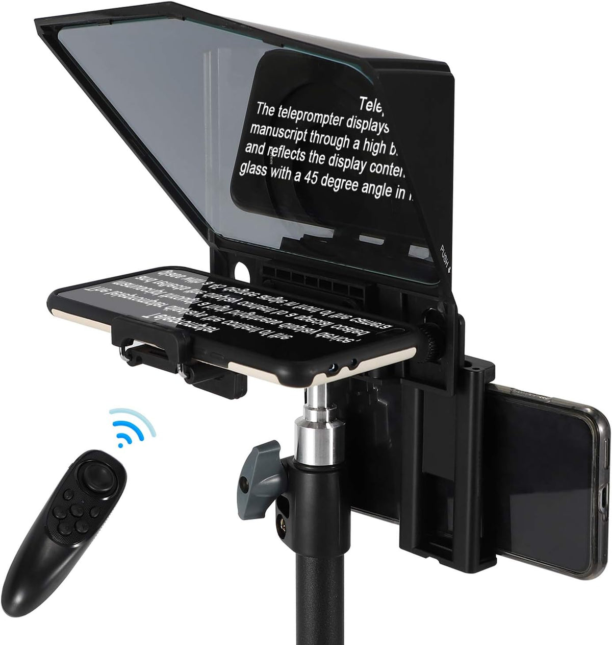 Adjustable Teleprompter with HD Glass & Remote, Pack of 2 B2709