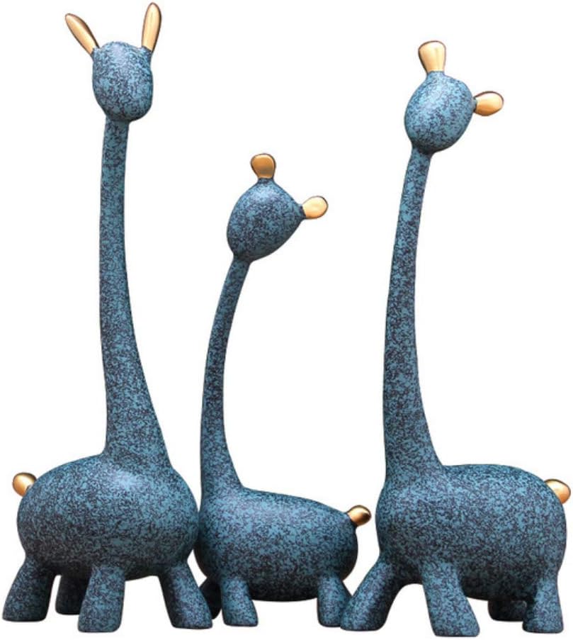 Red Giraffe Ornaments Statue Resin (3 Per Set) O2663