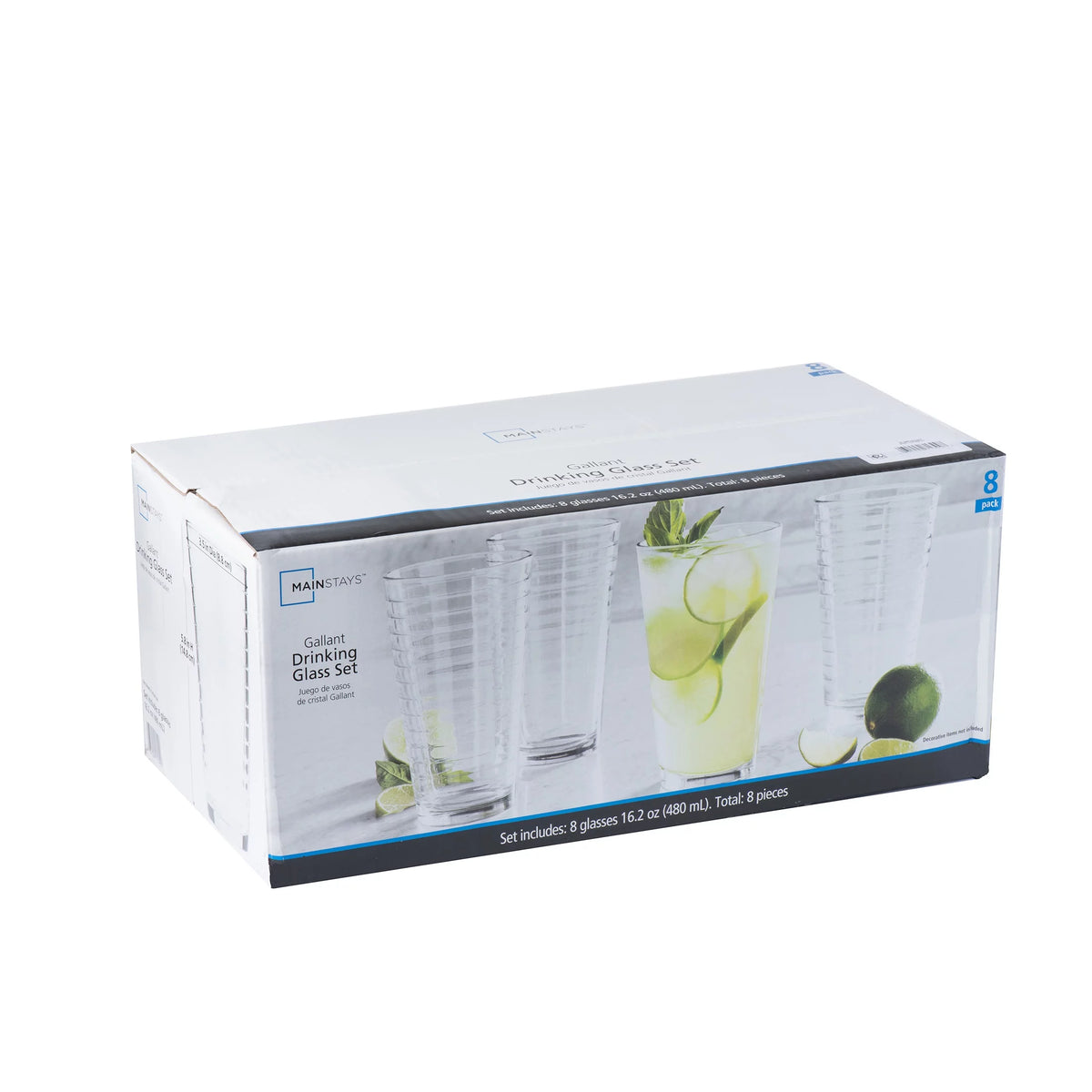 Drinking Glasses, 16.2 oz, Set of 8 L57757