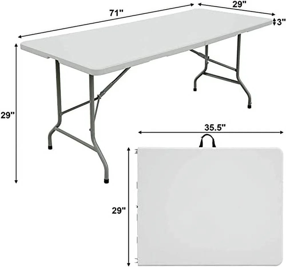 6ft Bi-Fold Folding Plastic Table O380