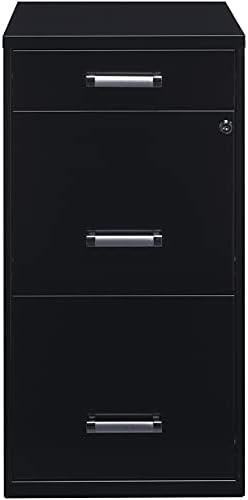 Black 18in. Deep 3 Drawer Metal File Cabinet S320