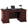 Cherry Wood Executive Desk with 3 File Drawers N6161