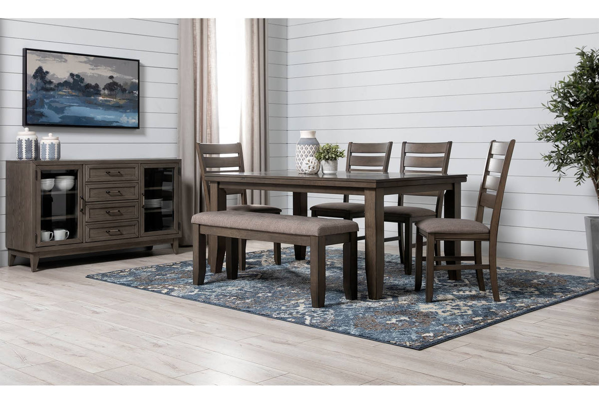 6 Piece Grey Wood Dining Set J458