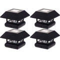 4 Pack Black Solar Powered LED Post Cap Light N72277
