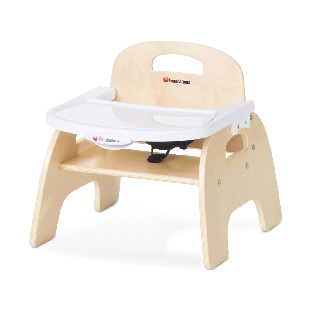 7" Low Wood Feeding Chairs with Dishwasher Safe Tray, 2 Pack Q317250