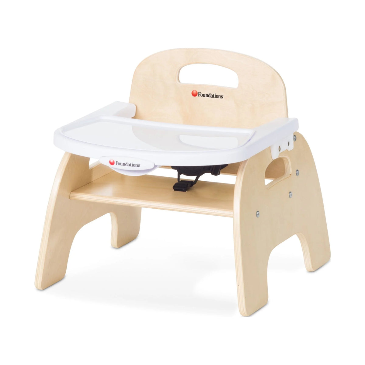 7" Low Wood Feeding Chairs with Dishwasher Safe Tray, 2 Pack Q317250