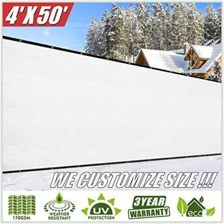 White Fence Privacy Screen Fabric Shade Tarp 170 GSM F480878